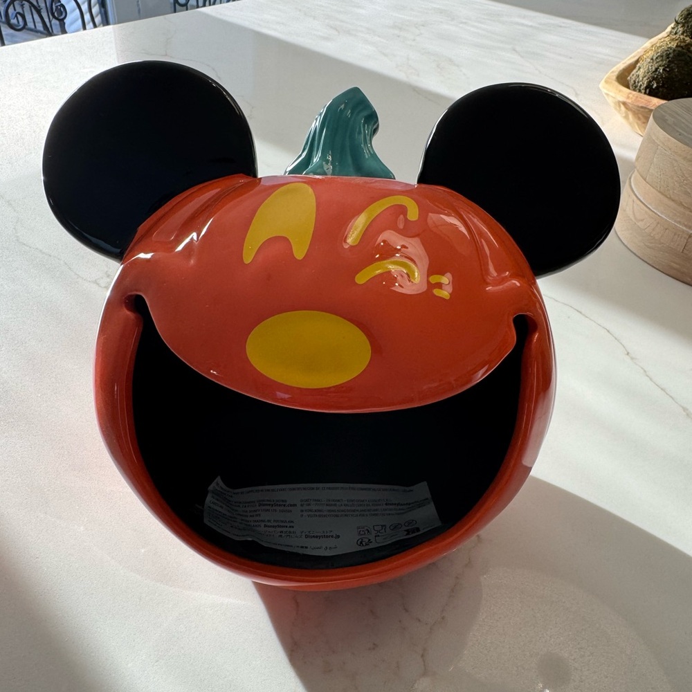 Disney Mickey Mouse Jack-o'-Lantern Halloween Candy Bowl